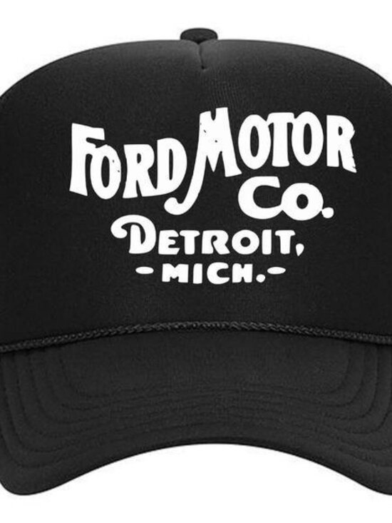 Handmade Accessories - FOMOCO Retro Ford Motor Co. Foam Trucker Mesh Snapback Cap Hat Black F150 Mustan